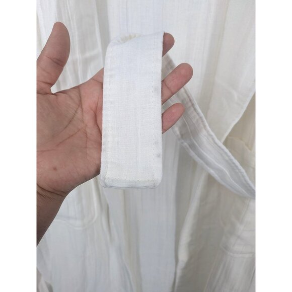 Purecare Dr. Weil Robe Women L/XL Linen Blend Featherweight Front Tie Minimalist - Picture 3 of 15